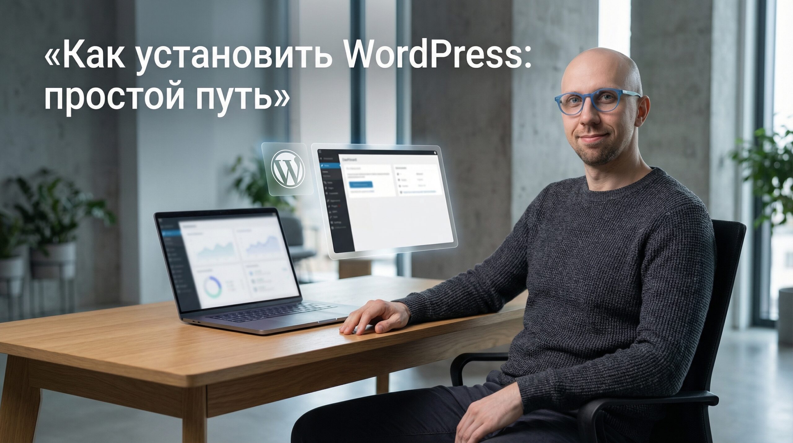 Андрей Русских, WordPrais — материал о простой установке WordPress на сайт