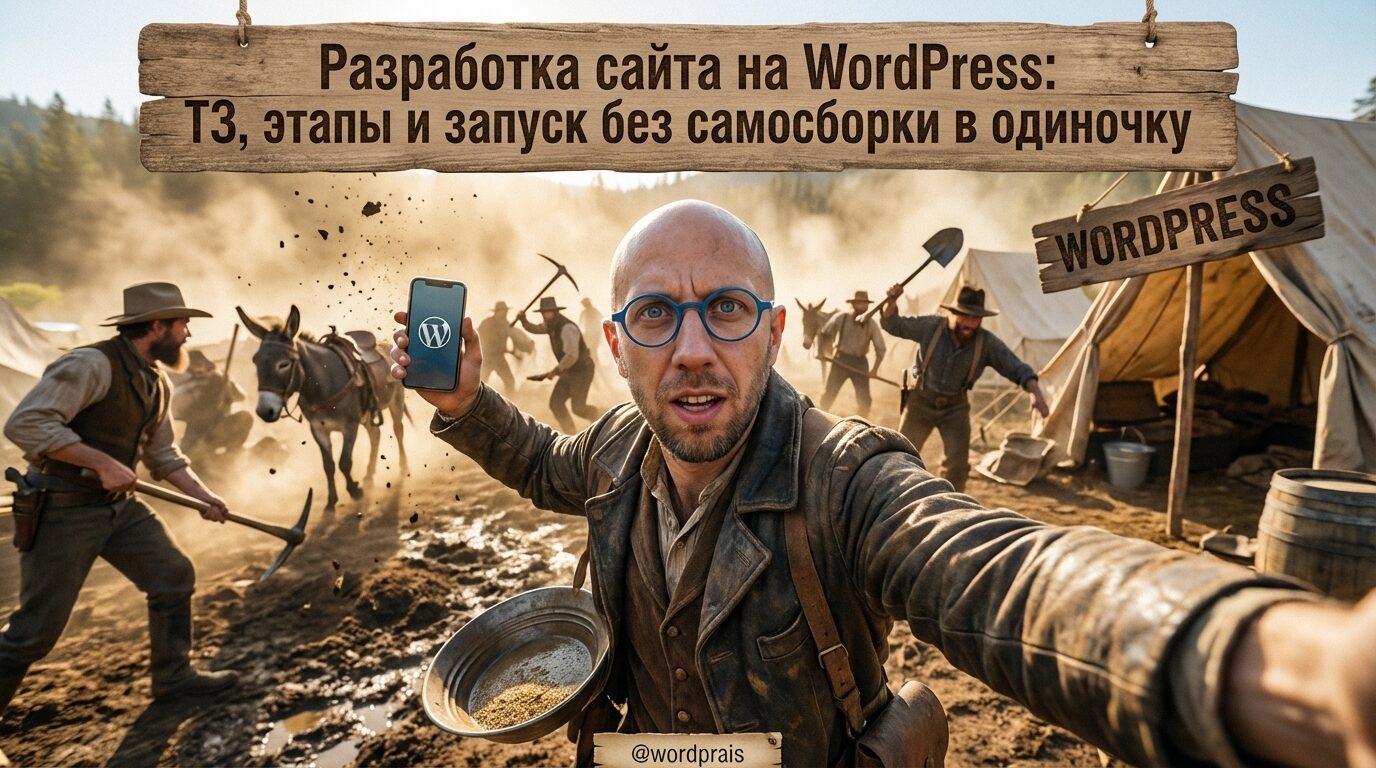 Андрей Русских на фоне исторической сцены — разработка сайта на WordPress: ТЗ и этапы