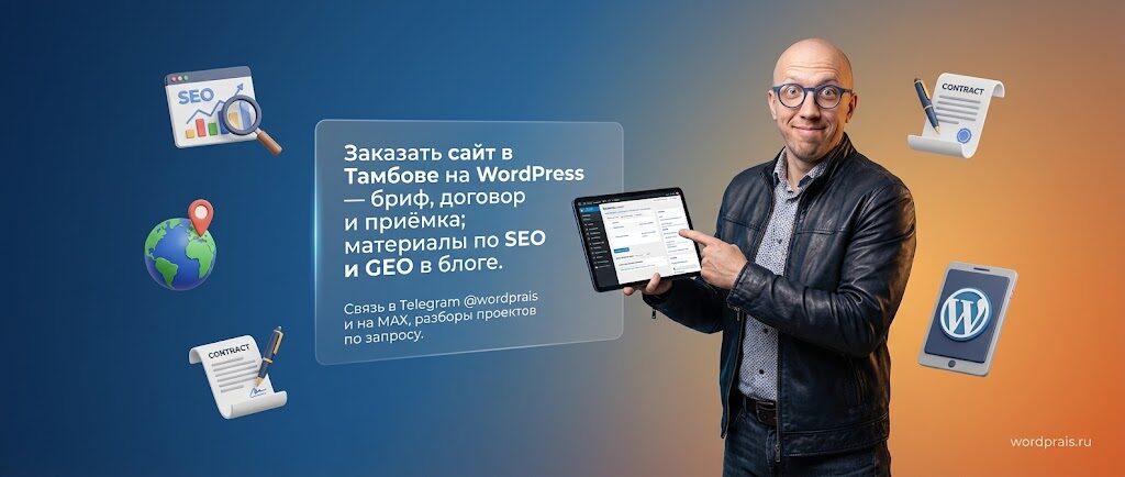 WordPrais — заказать сайт в Тамбове, WordPress и SEO