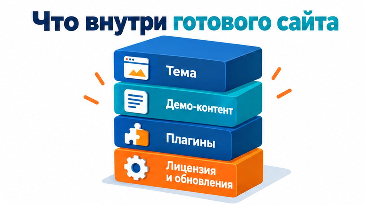 Что внутри готового сайта на WordPress: тема, демо-контент, плагины, лицензия и обновления