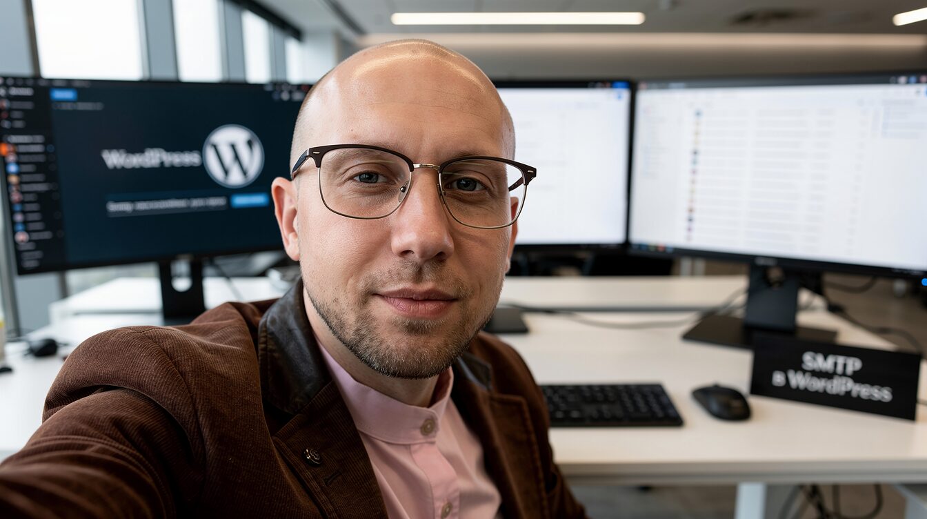 Андрей Русских — обложка статьи про настройку SMTP в WordPress