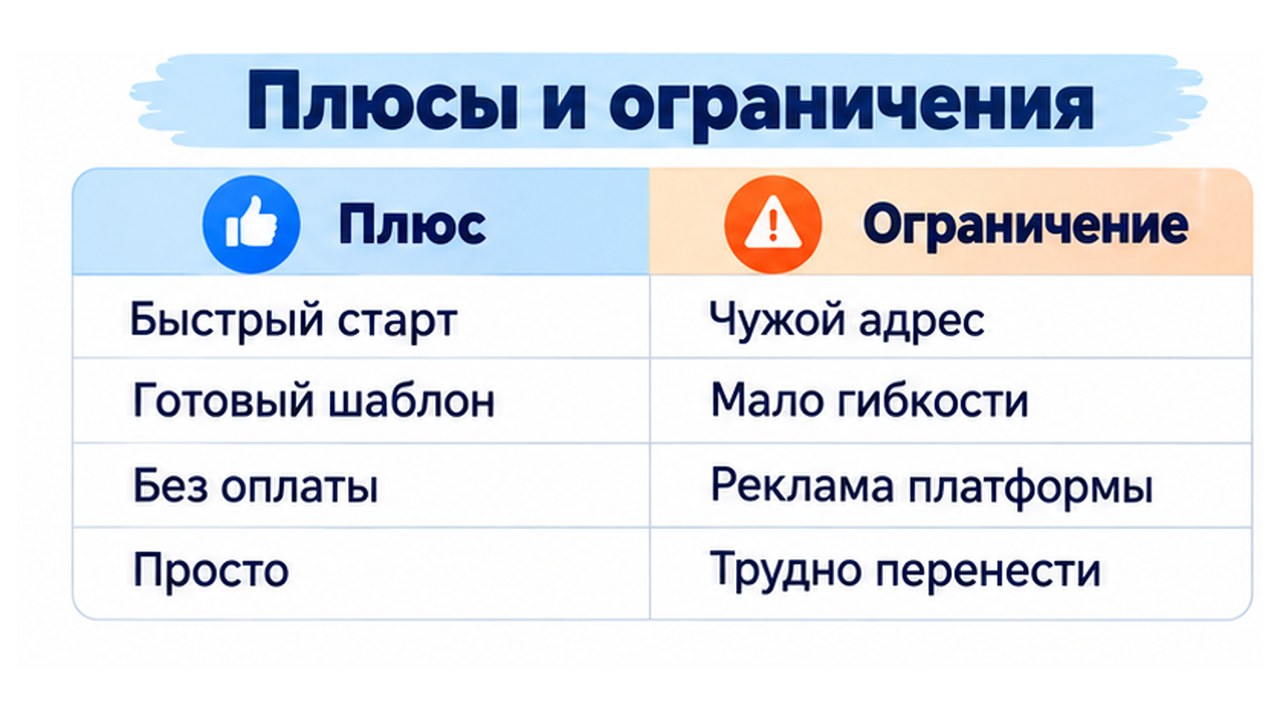 Плюсы и ограничения бесплатного сайта для бизнеса